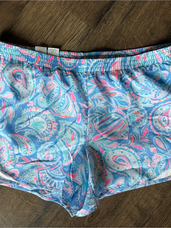 Lilly Pulitzer Pants - Lilly Pulitzer Sky Blue Paisley Athletic Shorts with Pink & Aqua